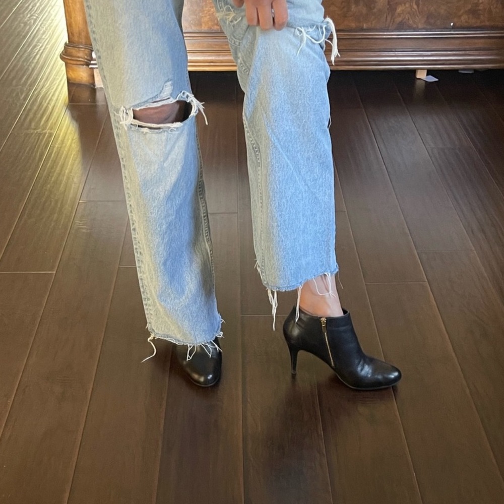 Audrey Brooke leather heeled ankle boots